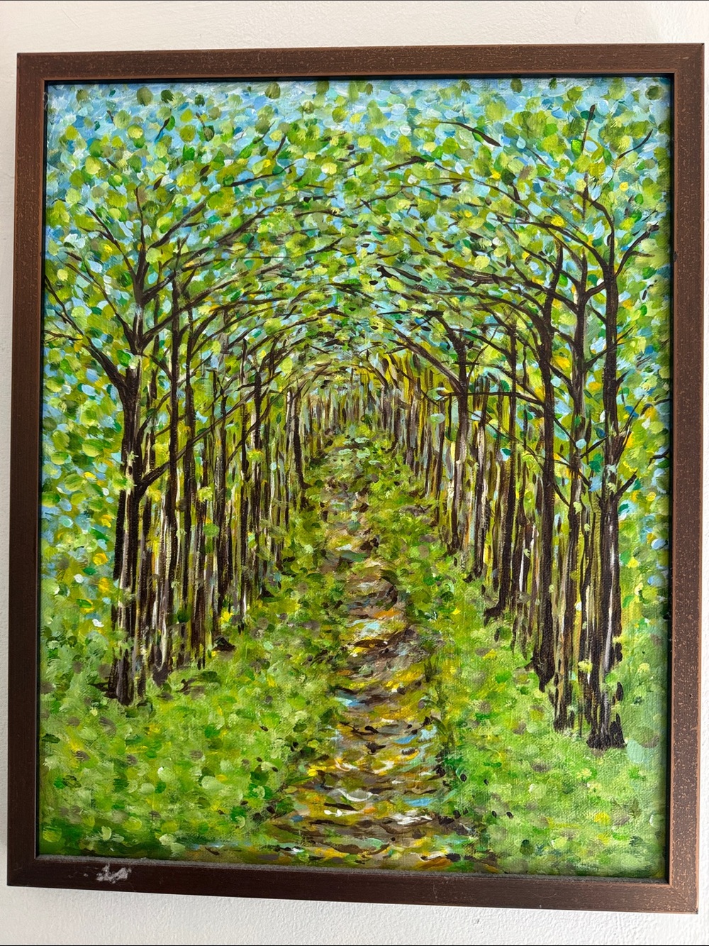Serene Green Woodland Pathway Canvas Art - Unbranded